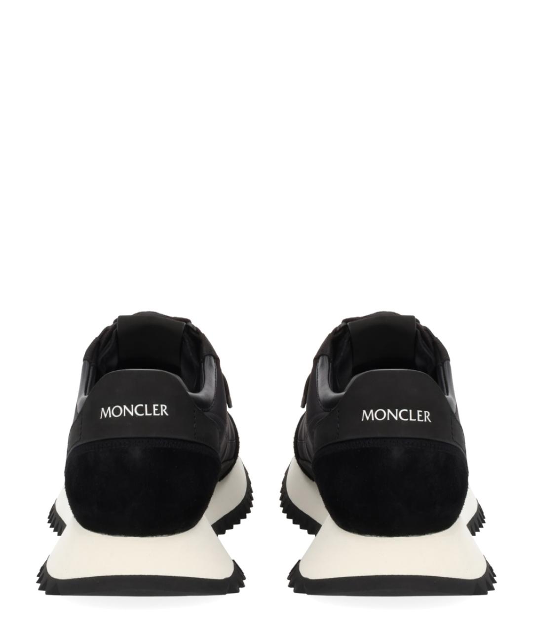 MONCLER Черные кожаные кроссовки, фото 4
