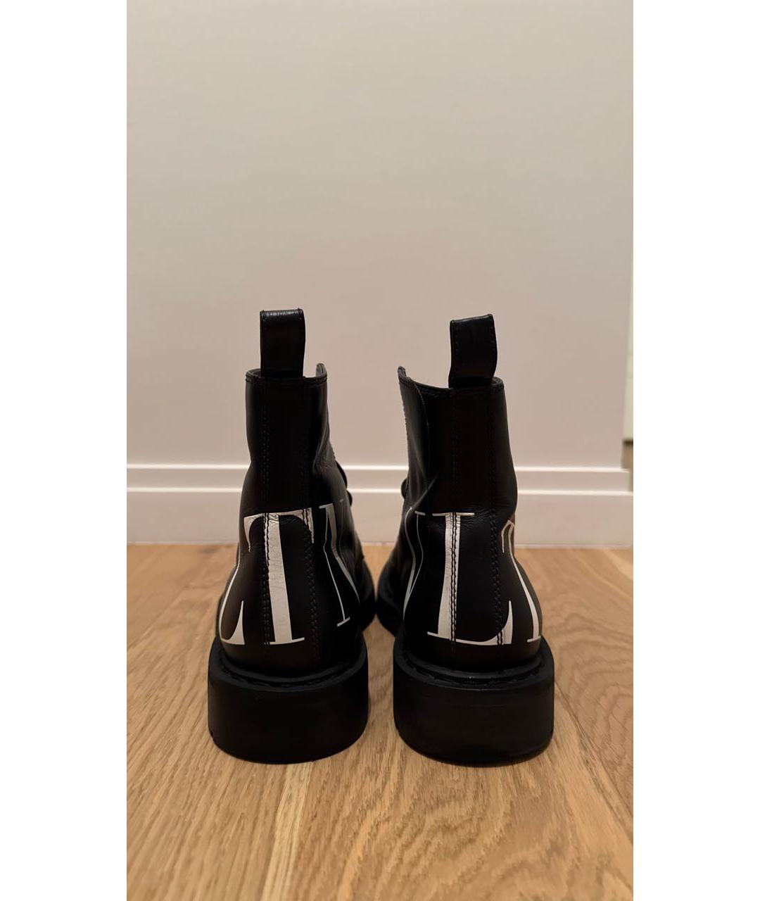 VALENTINO Черные кожаные ботинки, фото 4