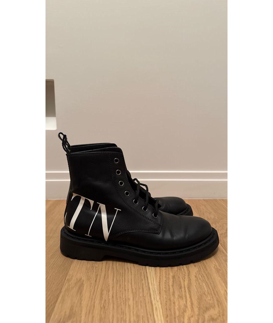 VALENTINO Черные кожаные ботинки, фото 5