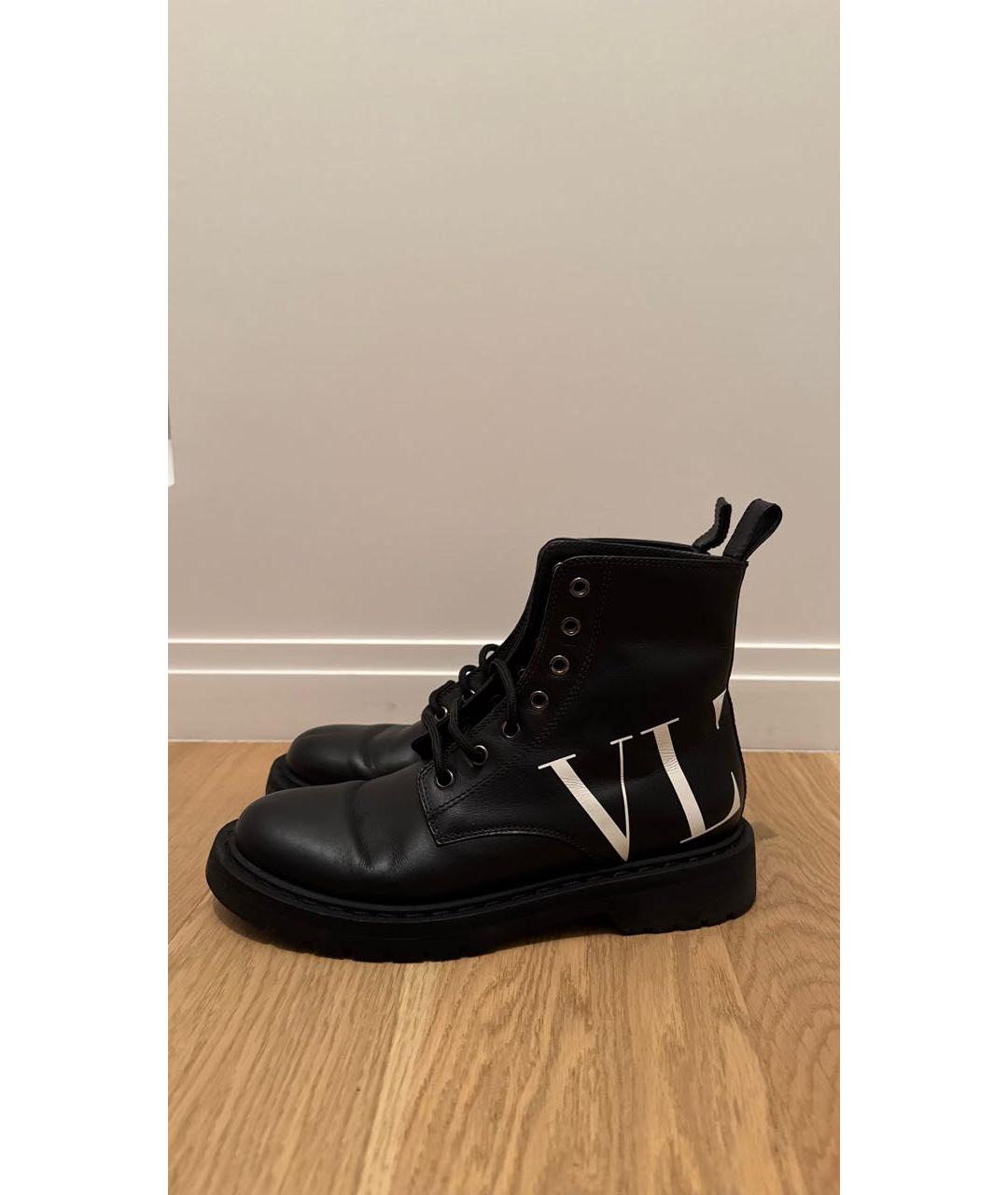 VALENTINO Черные кожаные ботинки, фото 6