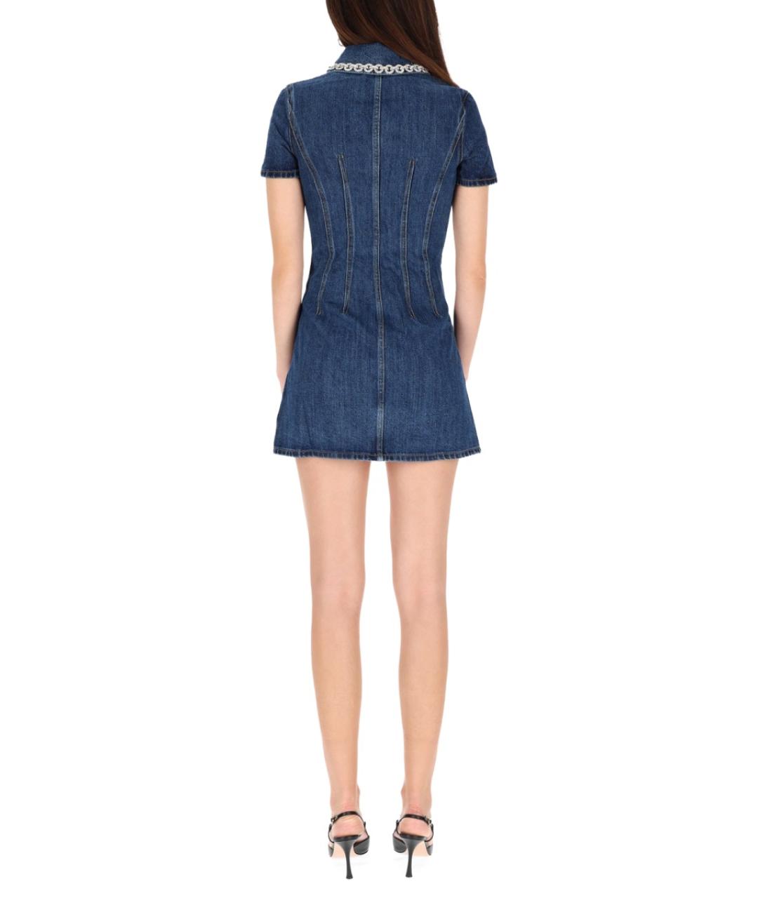 SELF-PORTRAIT Синее хлопковое повседневное платье, фото 3