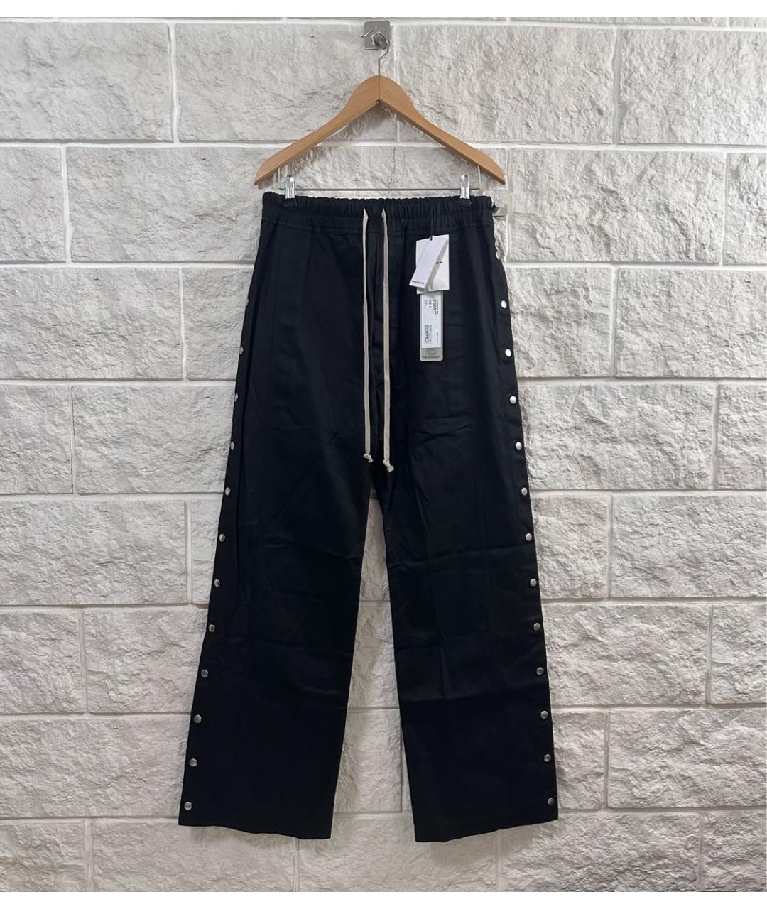 RICK OWENS Черные хлопковые повседневные брюки, фото 8