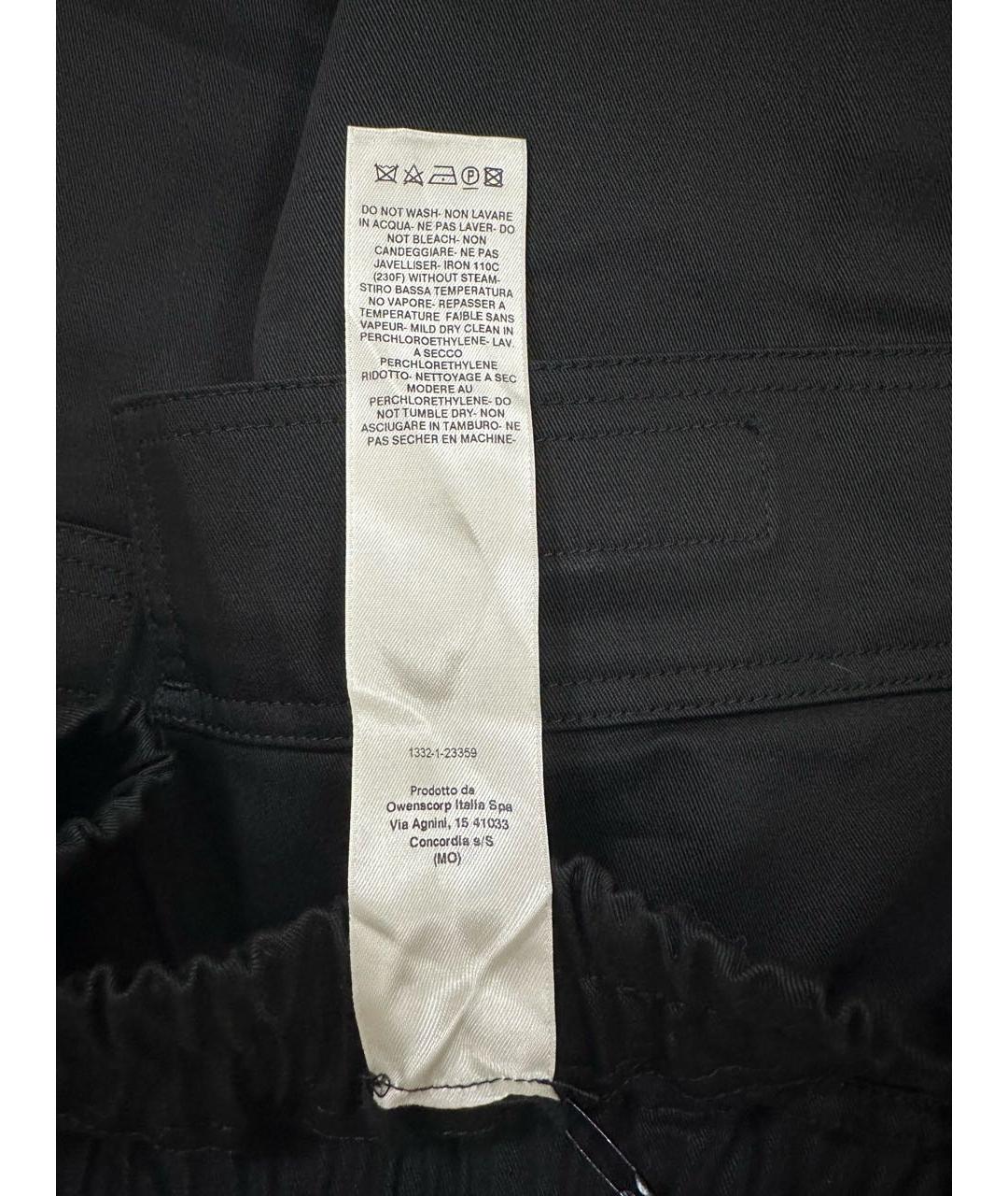 RICK OWENS Черные хлопковые повседневные брюки, фото 5