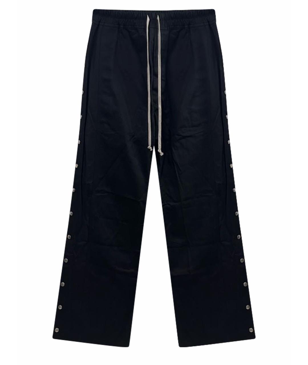 RICK OWENS Черные хлопковые повседневные брюки, фото 1
