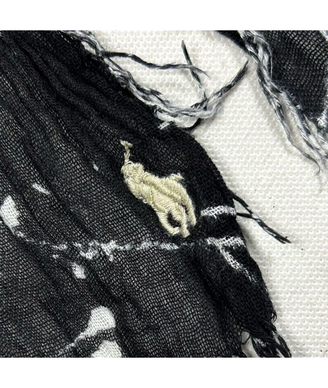 POLO RALPH LAUREN Черный хлопковый шарф, фото 4