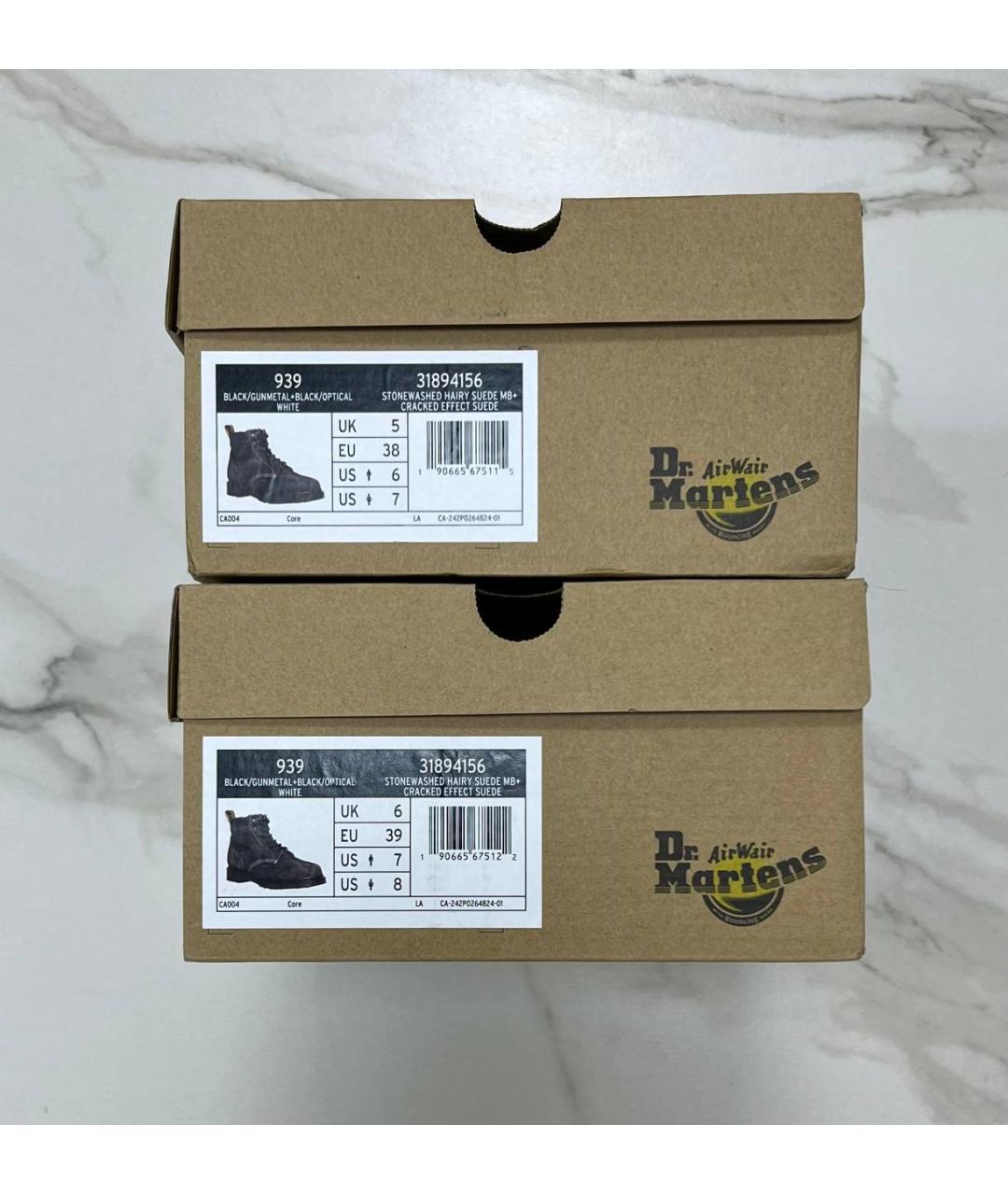 DR. MARTENS Серые кожаные высокие ботинки, фото 8