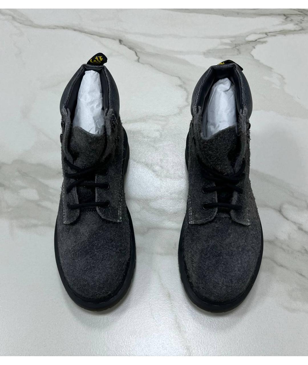 DR. MARTENS Серые кожаные высокие ботинки, фото 2