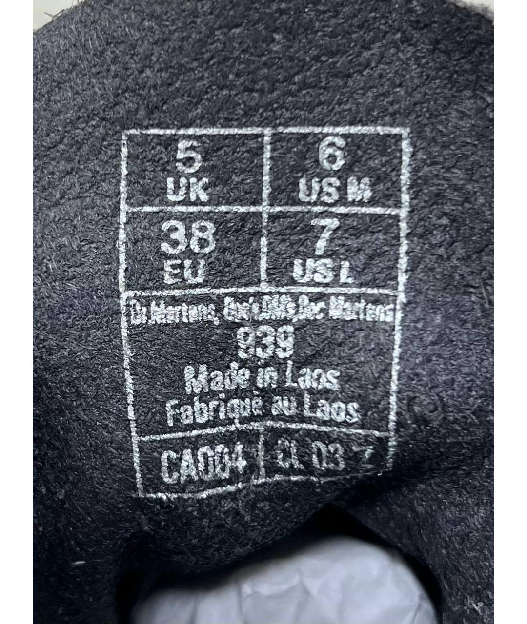 DR. MARTENS Серые кожаные высокие ботинки, фото 4