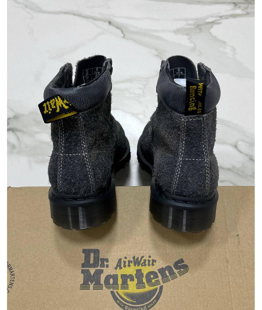 DR. MARTENS Серые кожаные высокие ботинки, фото 6