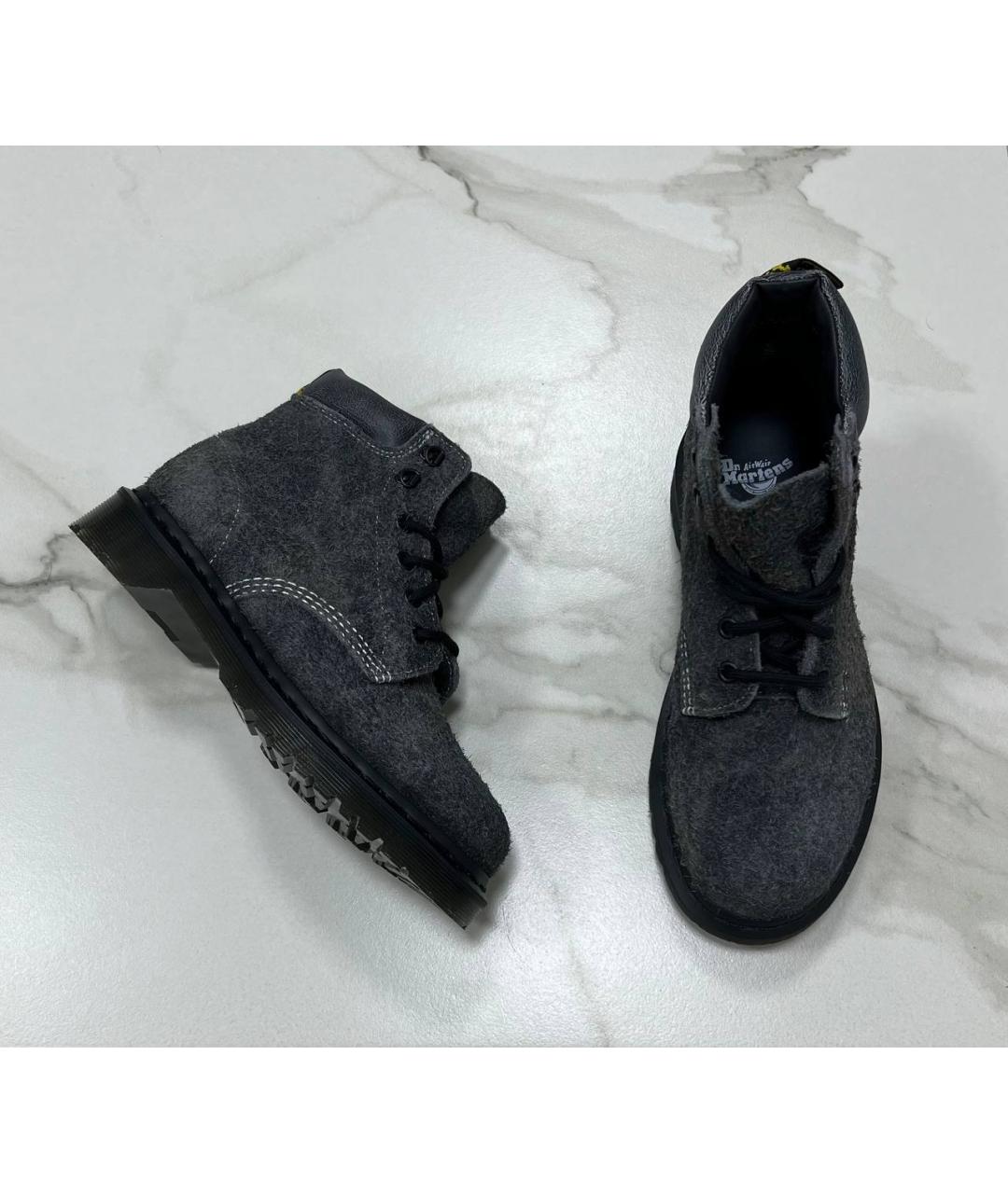 DR. MARTENS Серые кожаные высокие ботинки, фото 9