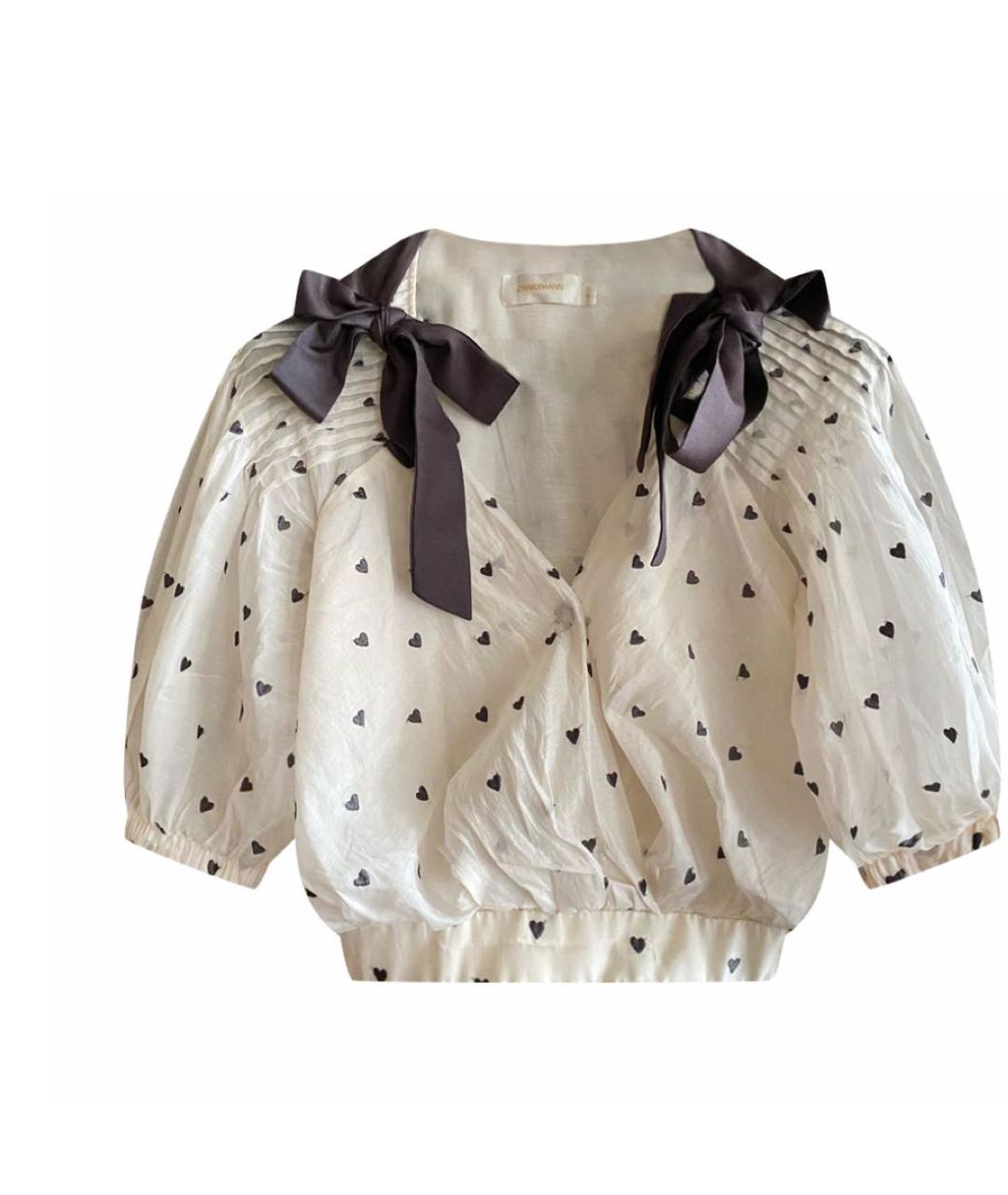 ZIMMERMANN Белая хлопковая блузы, фото 1