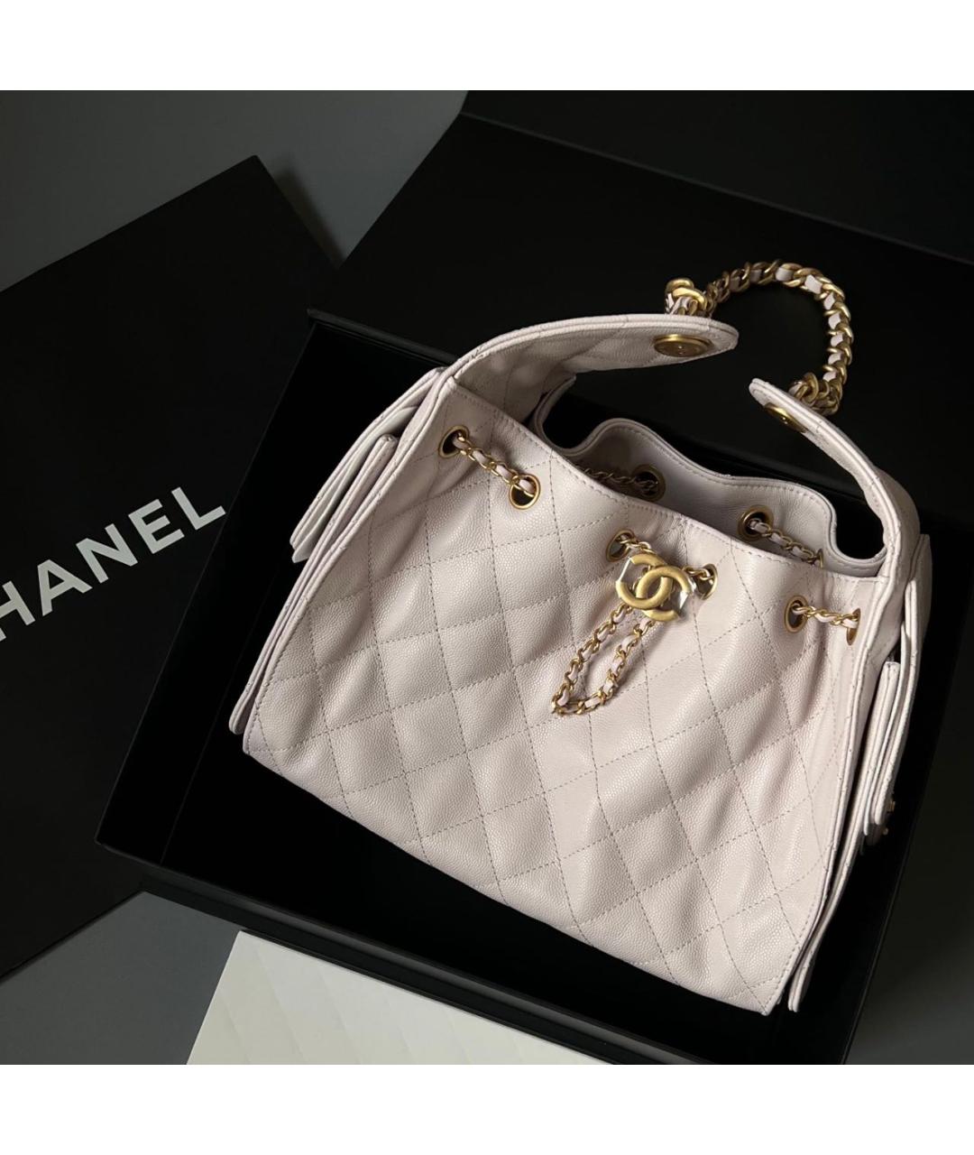 CHANEL Бежевая кожаная сумка тоут, фото 2