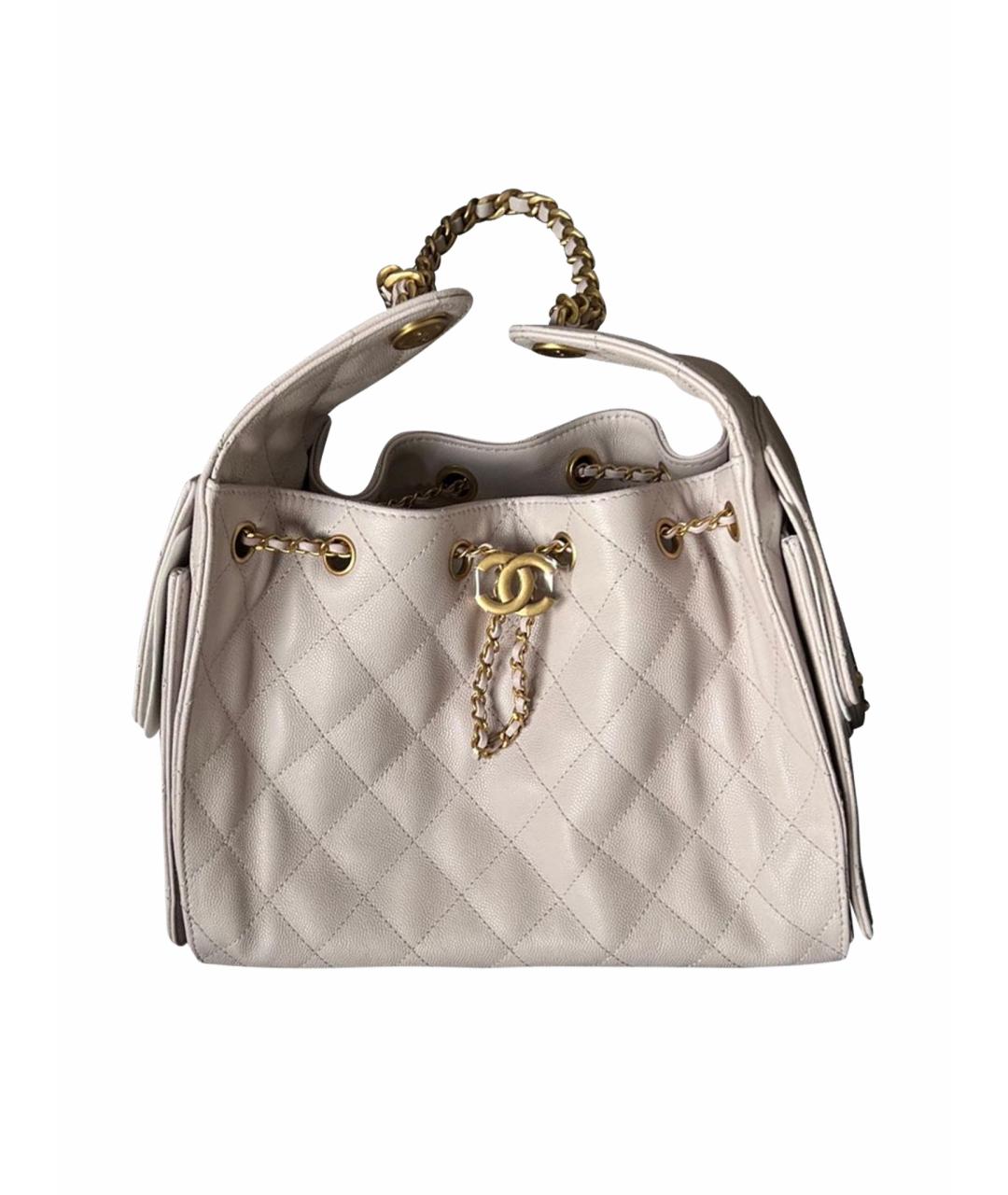 CHANEL Бежевая кожаная сумка тоут, фото 1