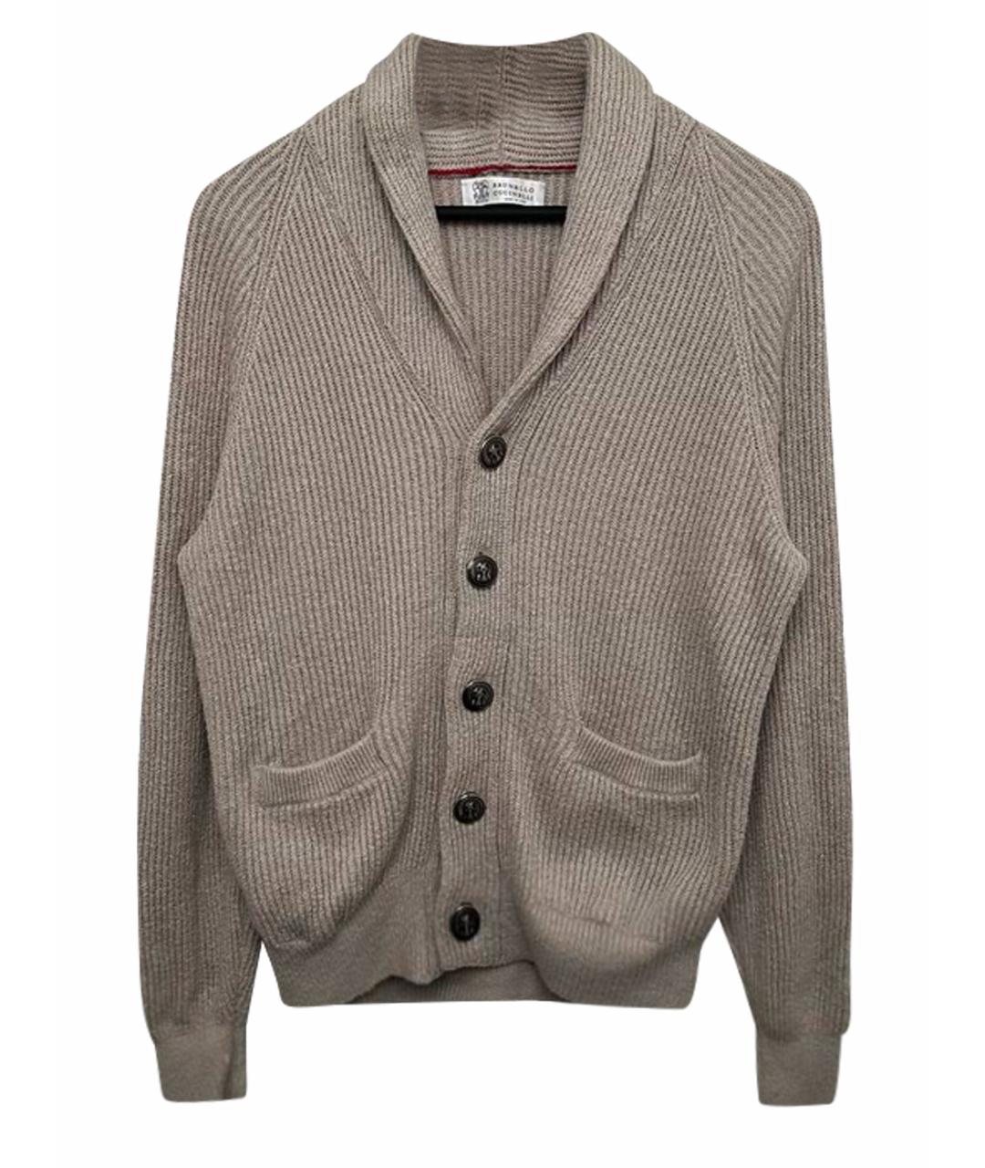 BRUNELLO CUCINELLI Бежевый хлопковый кардиган, фото 1