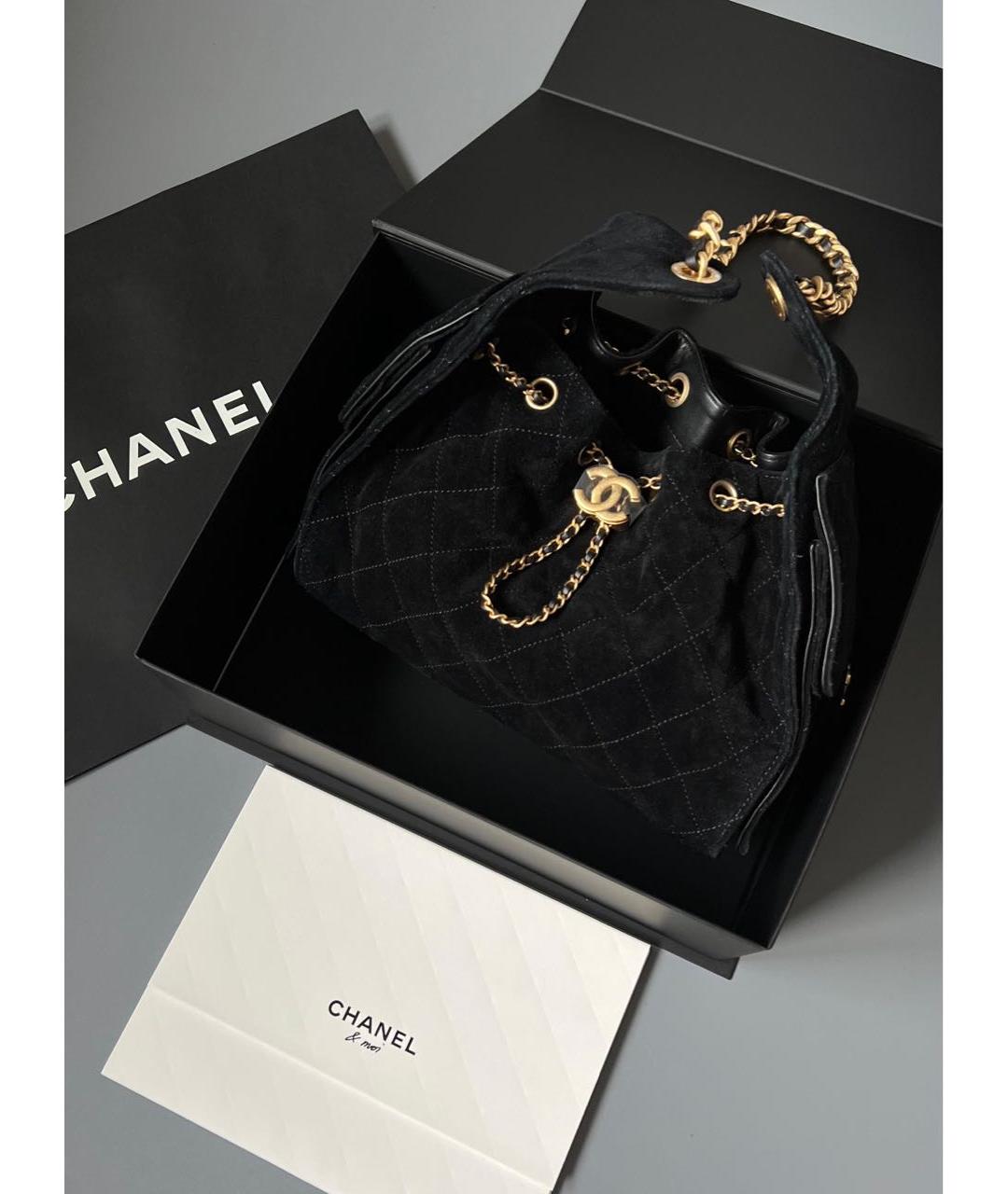 CHANEL Черная замшевая сумка через плечо, фото 3