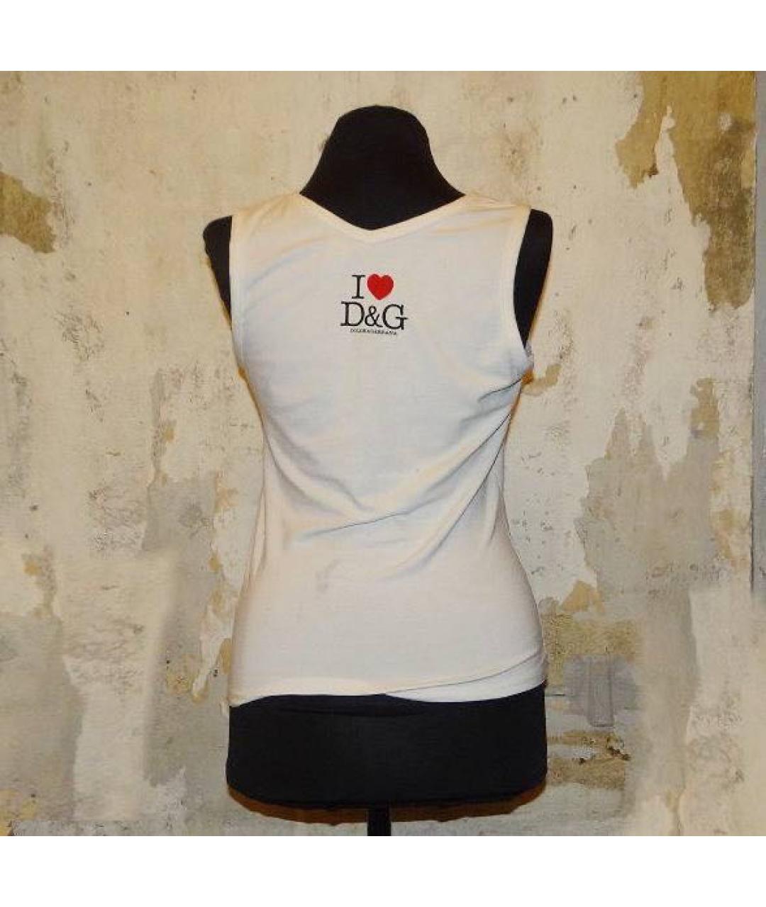 DOLCE&GABBANA Белая хлопковая майка, фото 2