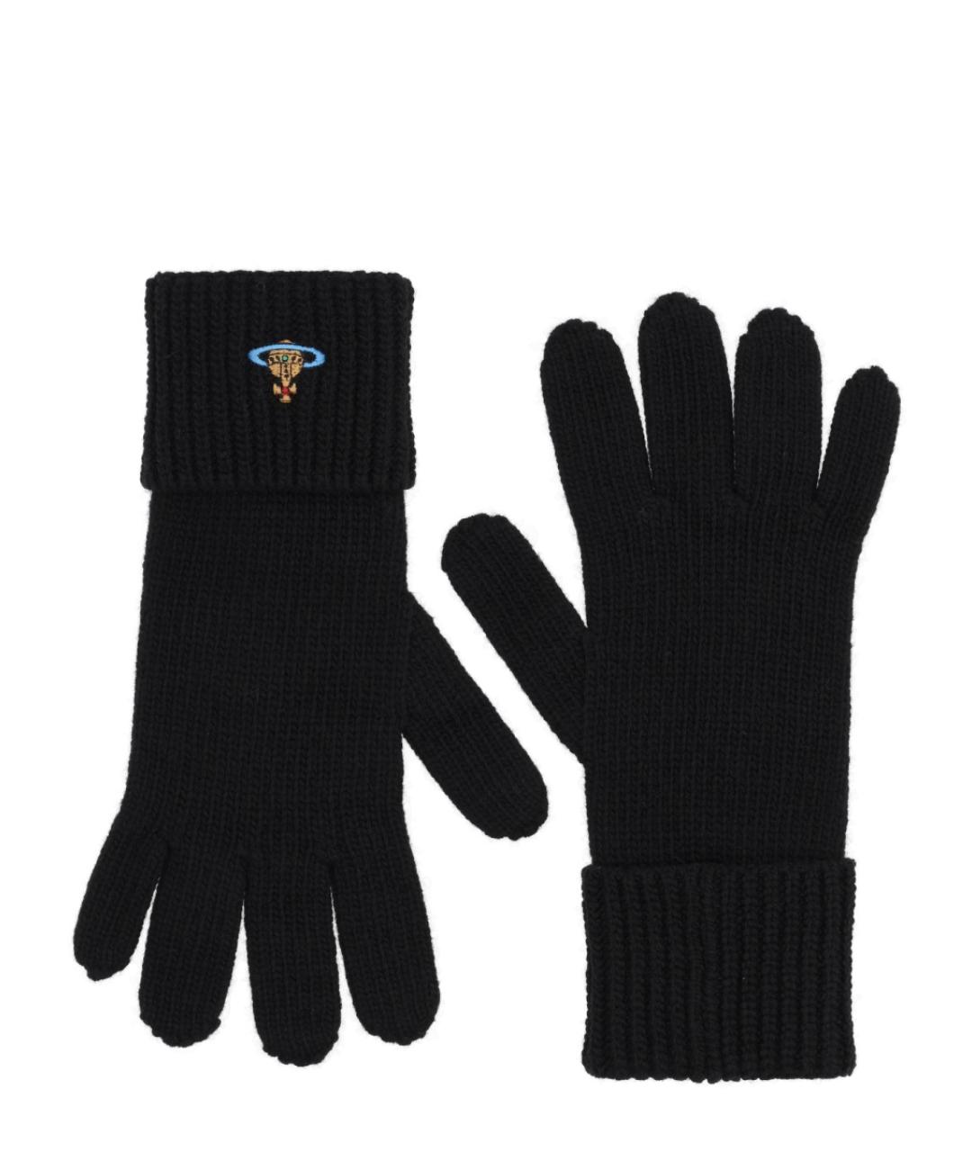 VIVIENNE WESTWOOD Черные шерстяные перчатки, фото 1