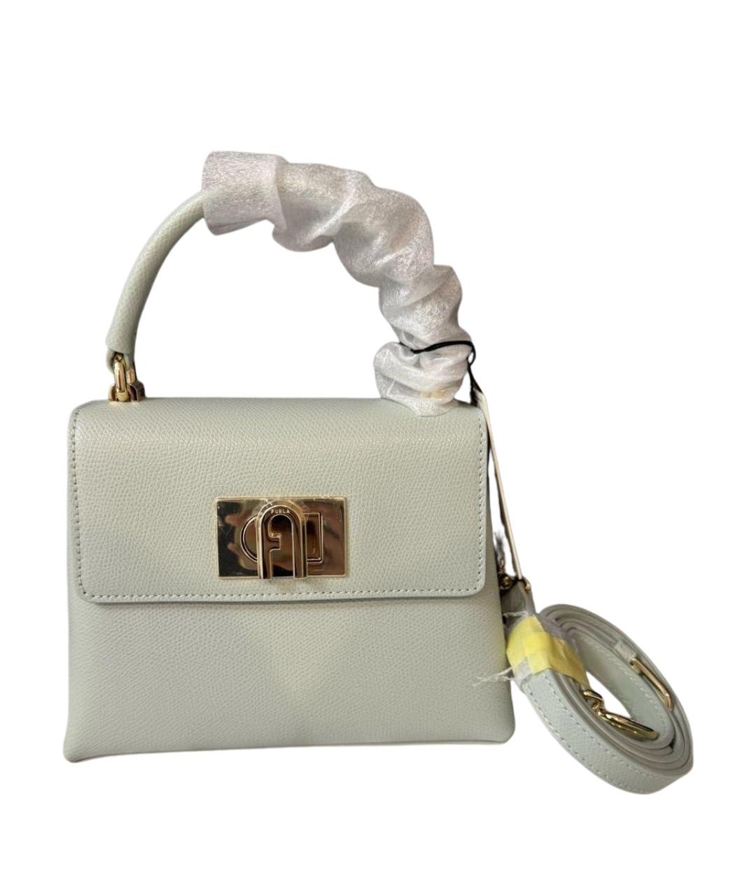 FURLA Голубая кожаная сумка с короткими ручками, фото 1