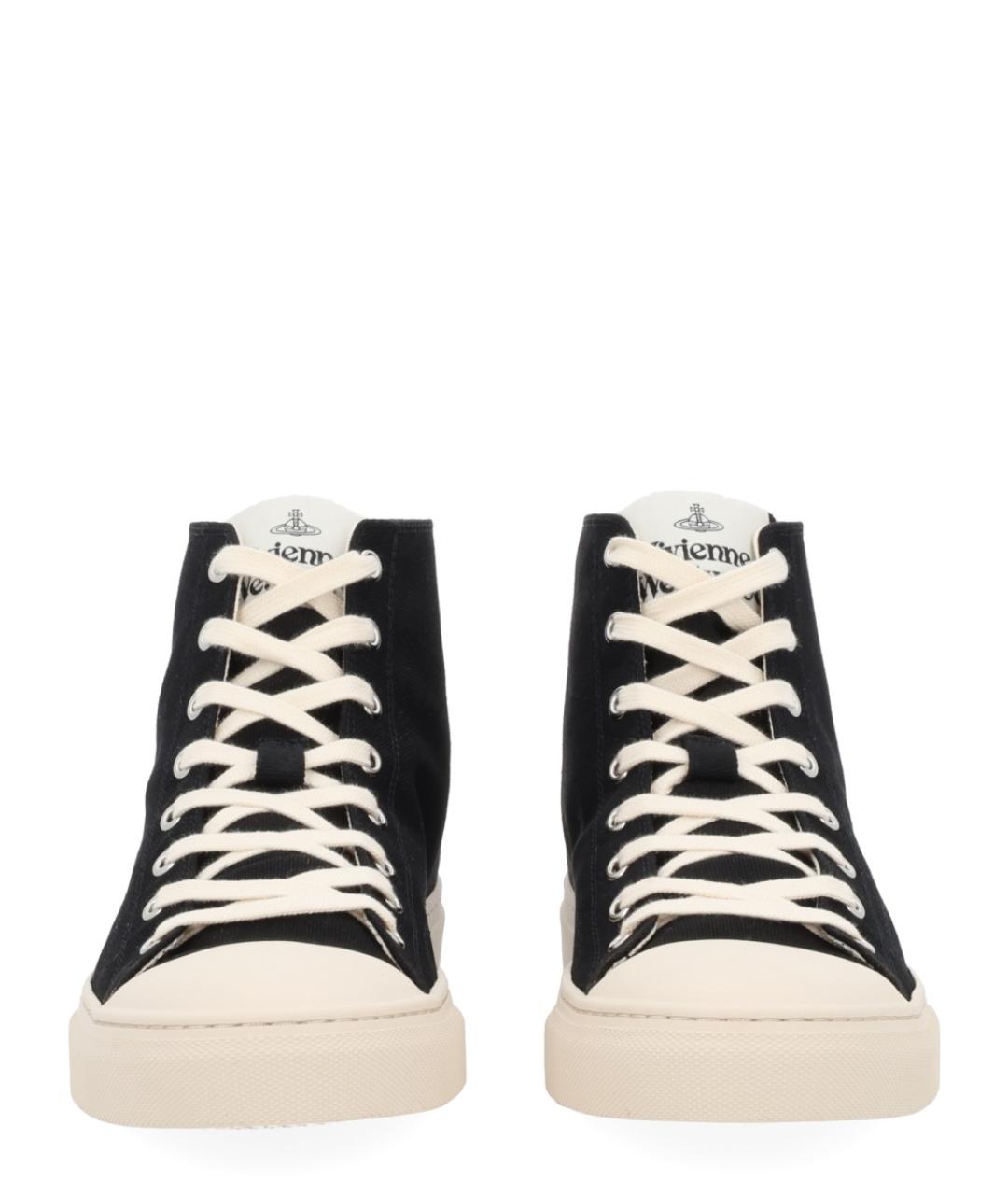 VIVIENNE WESTWOOD Черные текстильные высокие кроссовки / кеды, фото 3
