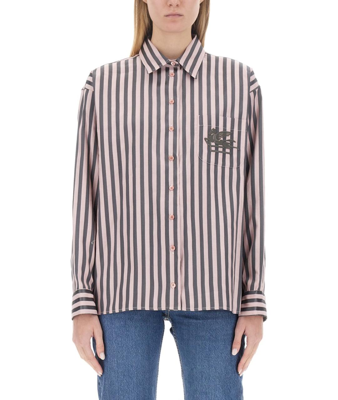 ETRO Розовая хлопковая рубашка, фото 5