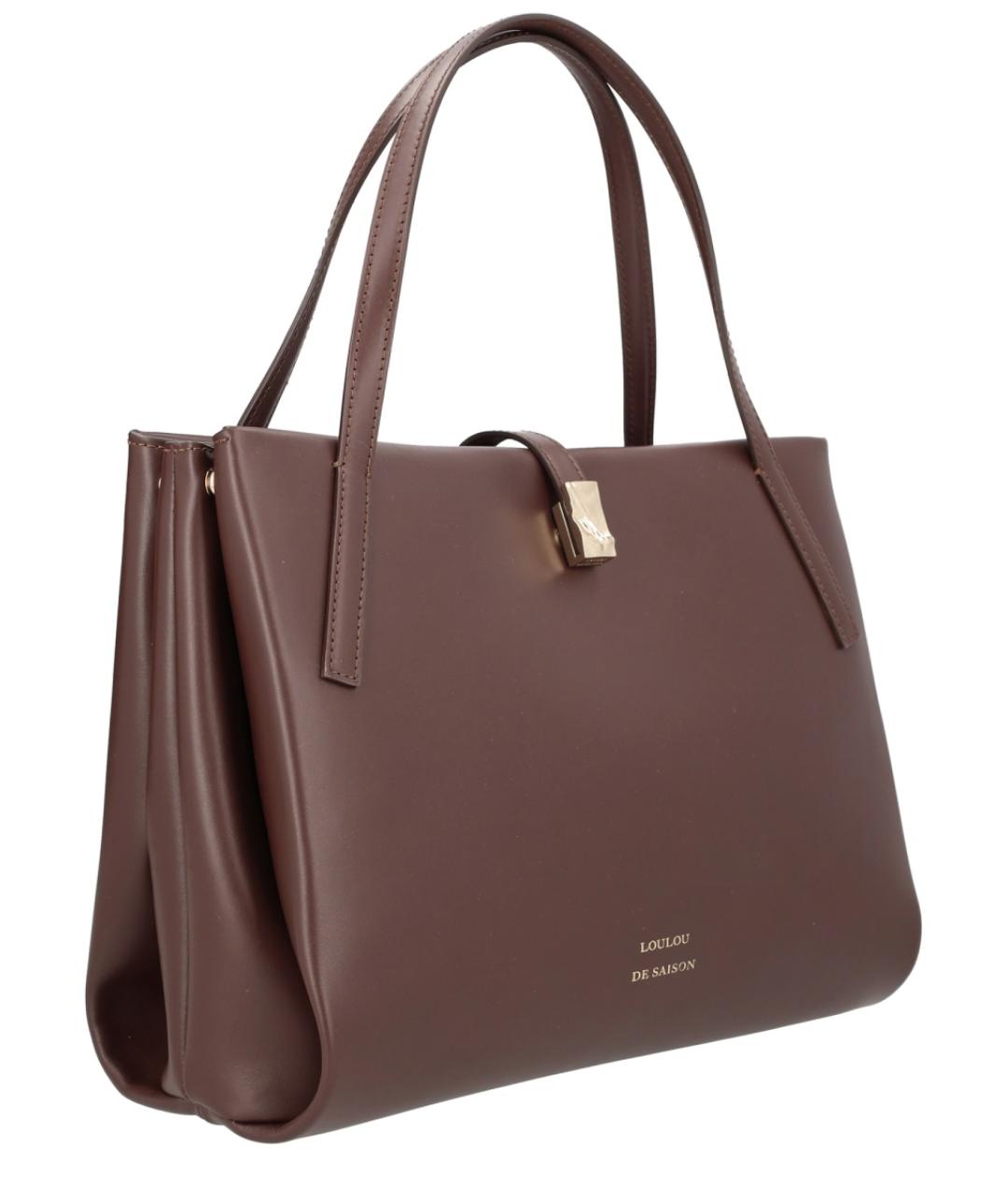LOULOU STUDIO Коричневая кожаная сумка тоут, фото 3