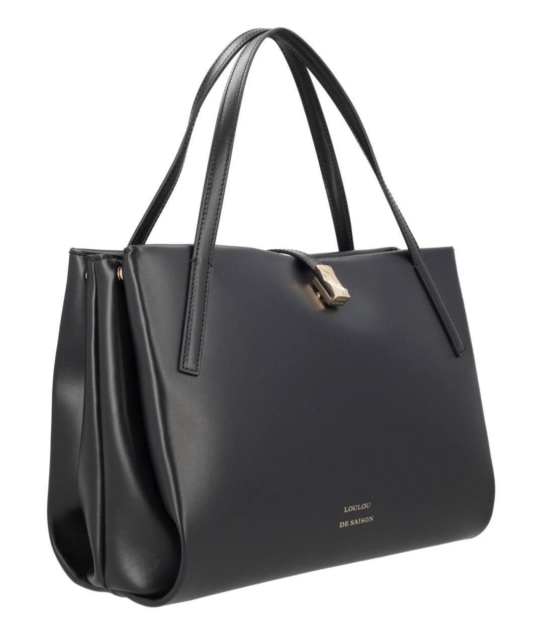 LOULOU STUDIO Черная кожаная сумка тоут, фото 3