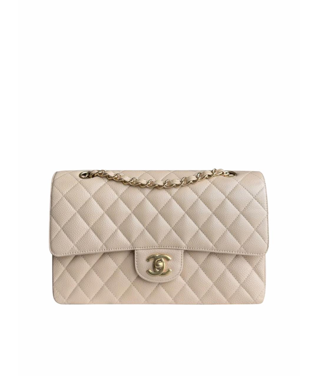 CHANEL Бежевая кожаная сумка через плечо, фото 1