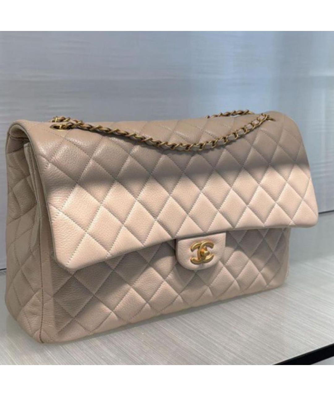 CHANEL Бежевая кожаная сумка через плечо, фото 2