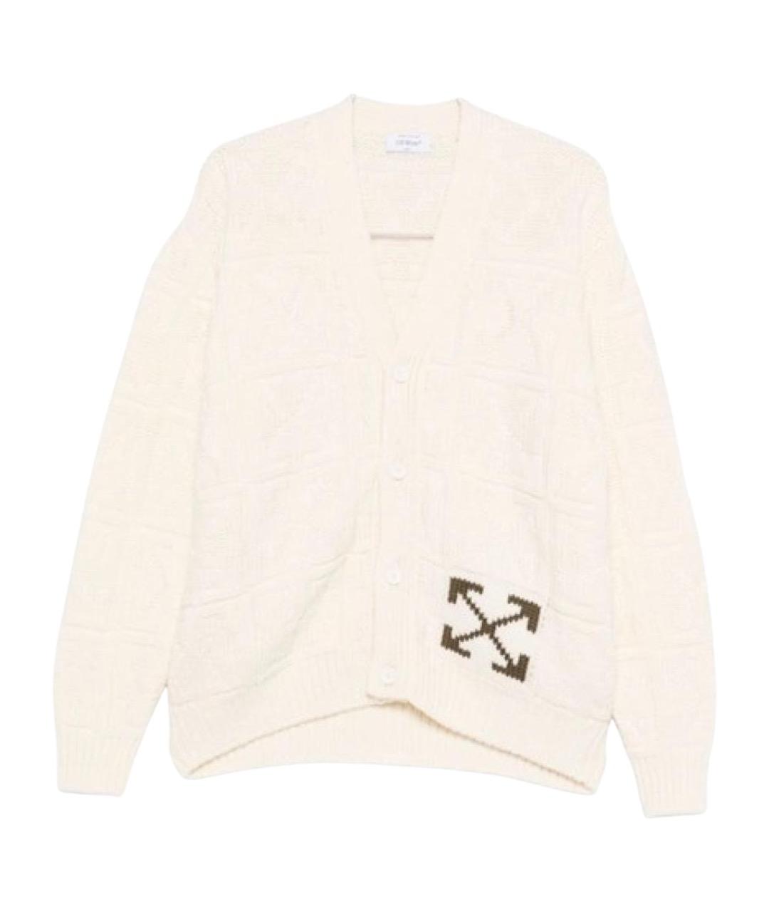 OFF-WHITE Бежевый шерстяной джемпер / свитер, фото 1