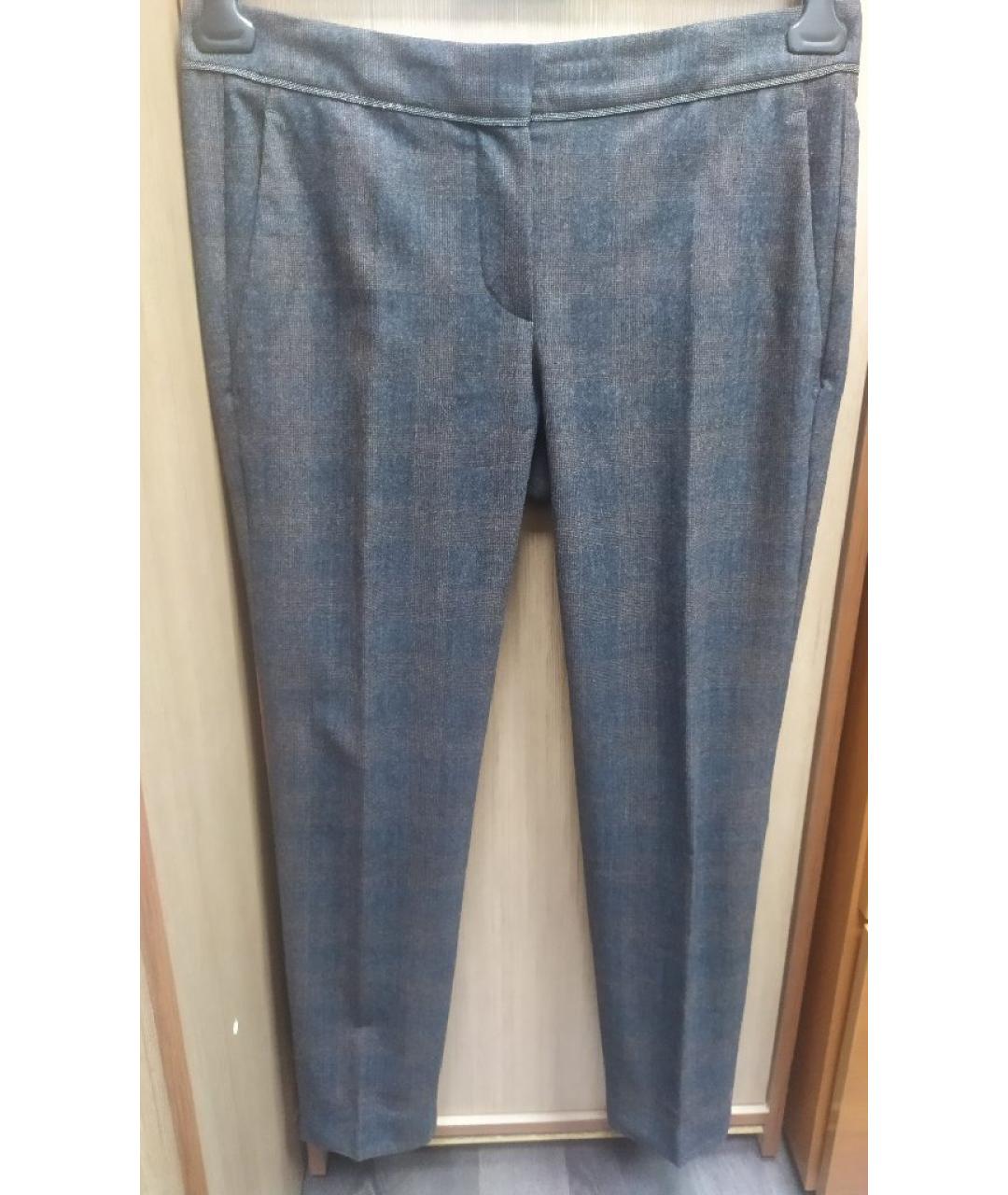 BRUNELLO CUCINELLI Коричневые шерстяные брюки узкие, фото 5