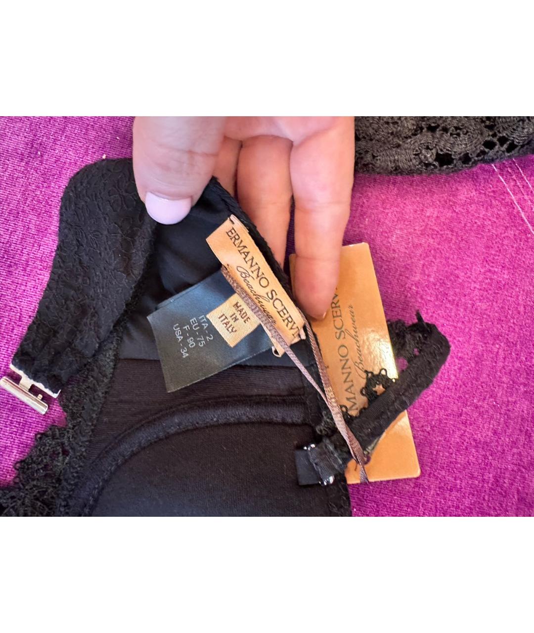 ERMANNO SCERVINO Черный полиэстеровый купальник, фото 5