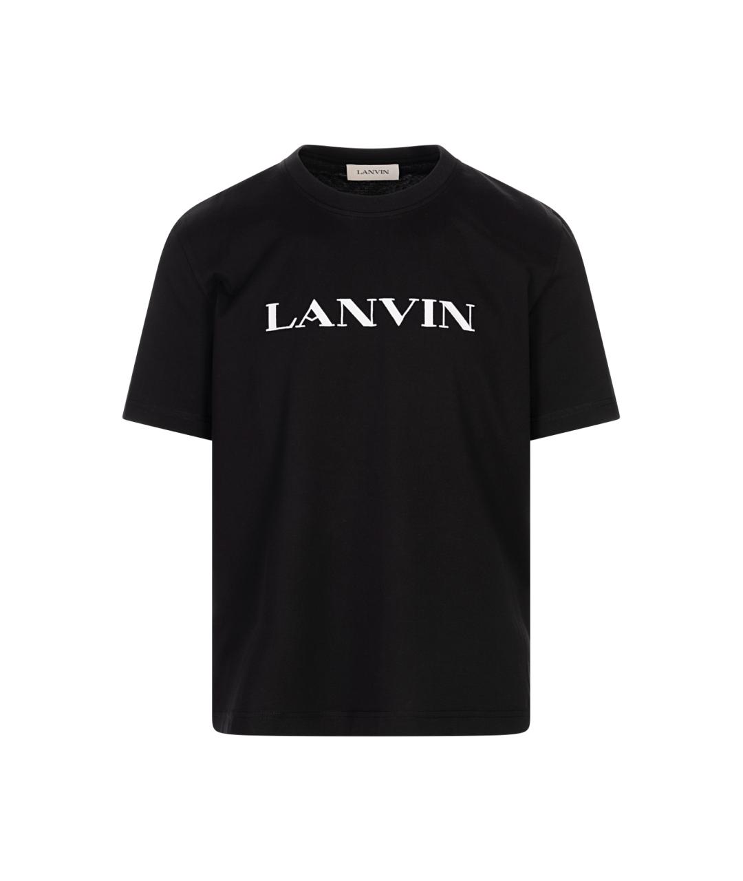 LANVIN Черная хлопковая футболка, фото 1