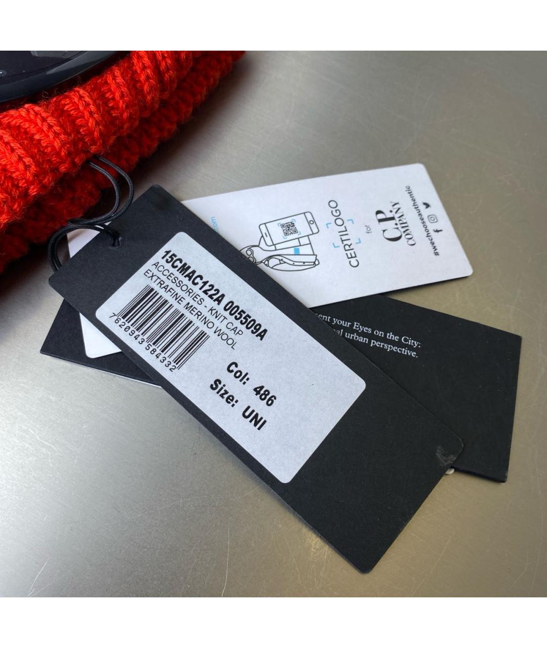 CP COMPANY Красная шерстяная шапка, фото 4