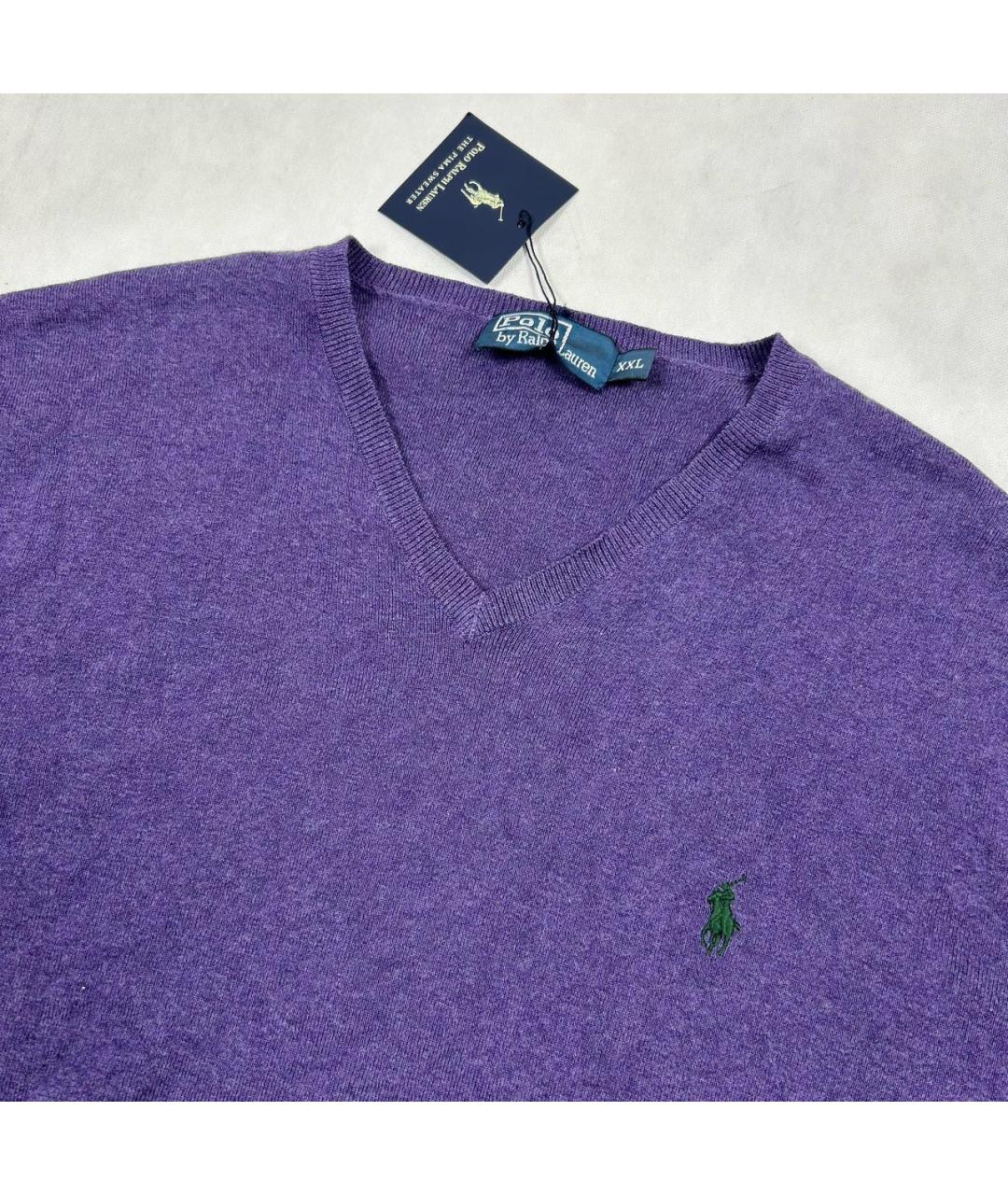 POLO RALPH LAUREN Фиолетовый хлопковый джемпер / свитер, фото 3