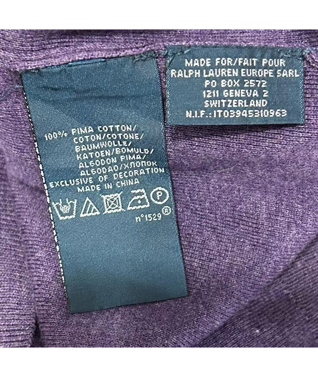 POLO RALPH LAUREN Фиолетовый хлопковый джемпер / свитер, фото 4