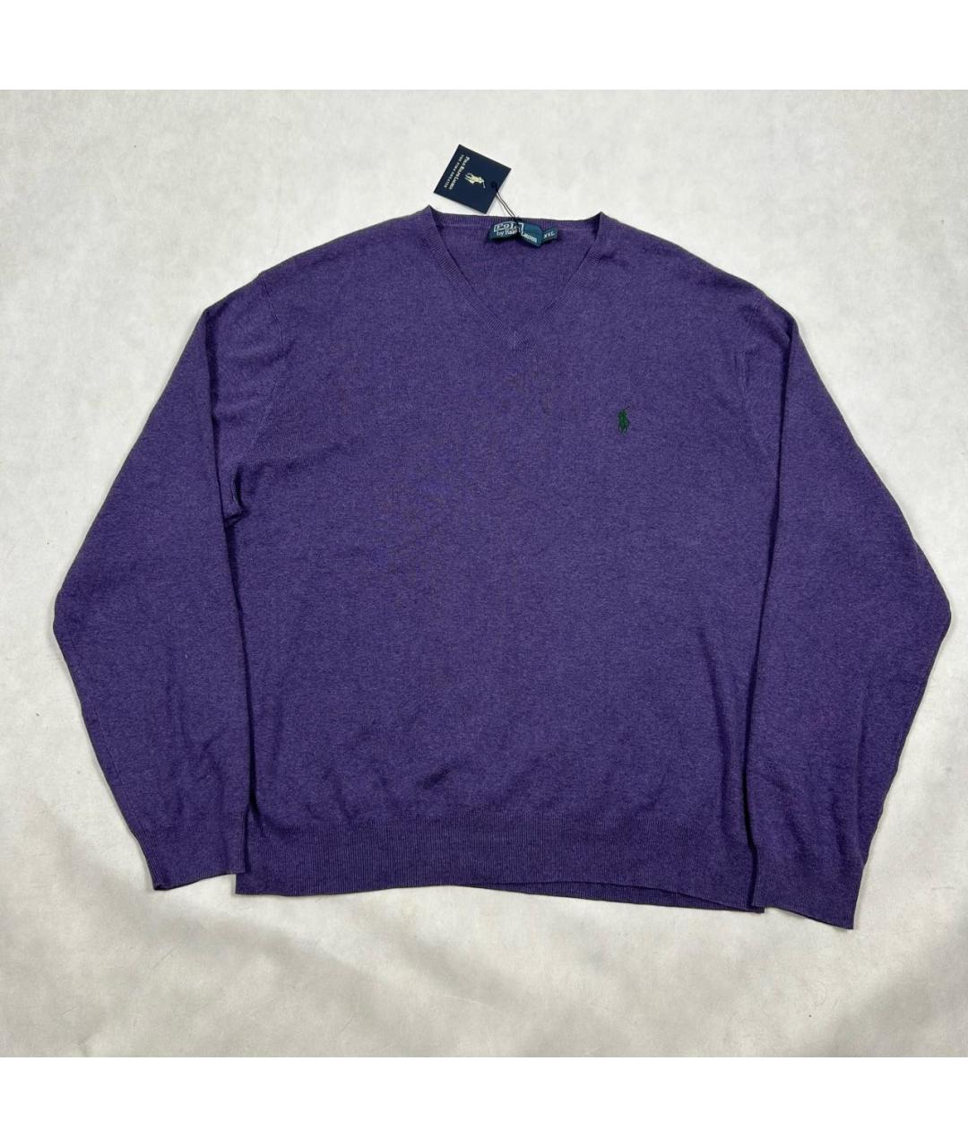 POLO RALPH LAUREN Фиолетовый хлопковый джемпер / свитер, фото 7