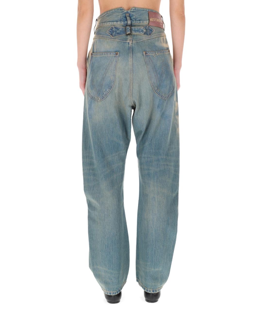 VIVIENNE WESTWOOD Синие хлопковые прямые джинсы, фото 4