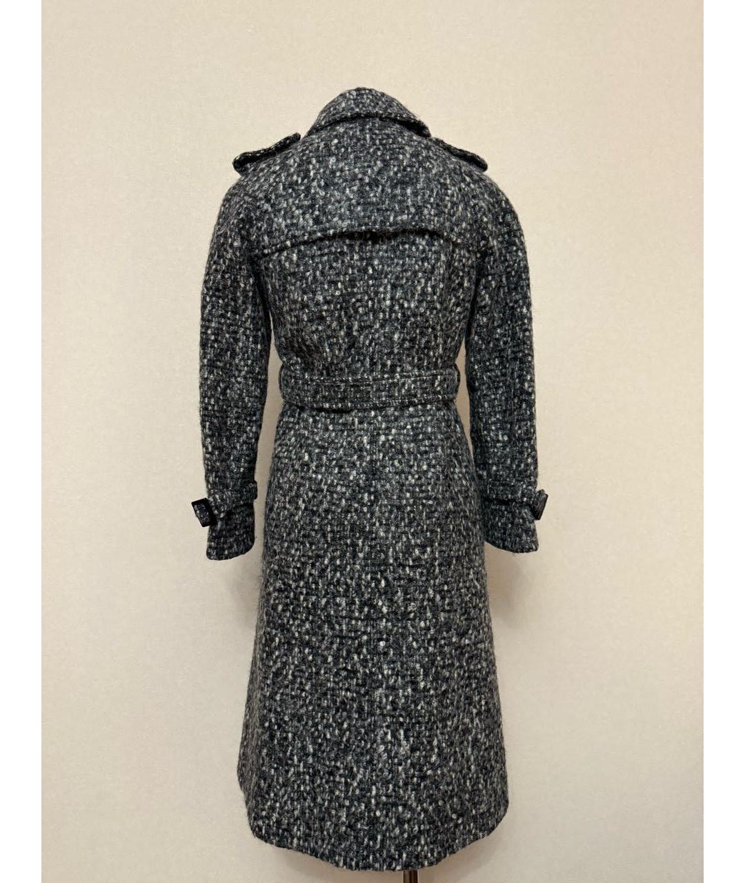 SAINT LAURENT Серое шерстяное пальто, фото 2