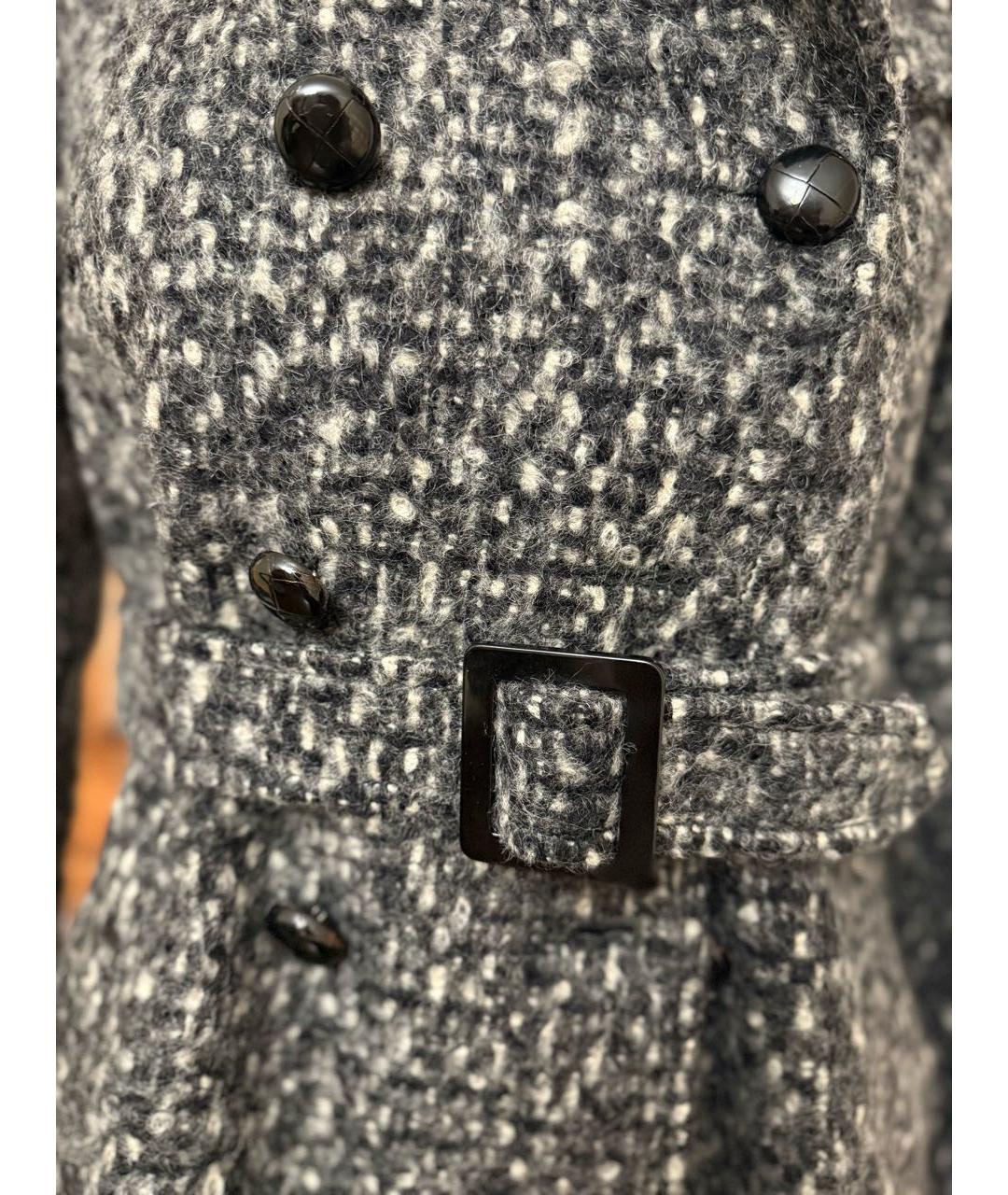 SAINT LAURENT Серое шерстяное пальто, фото 5