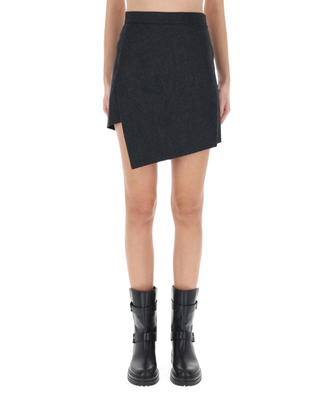 VIVIENNE WESTWOOD Серая шерстяная юбка мини, фото 5