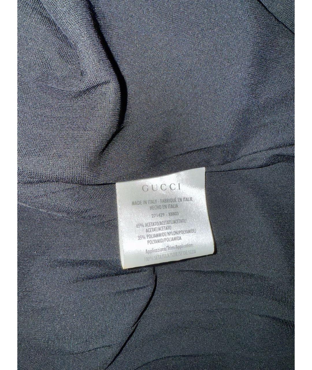 GUCCI Черное ацетатное коктейльное платье, фото 5