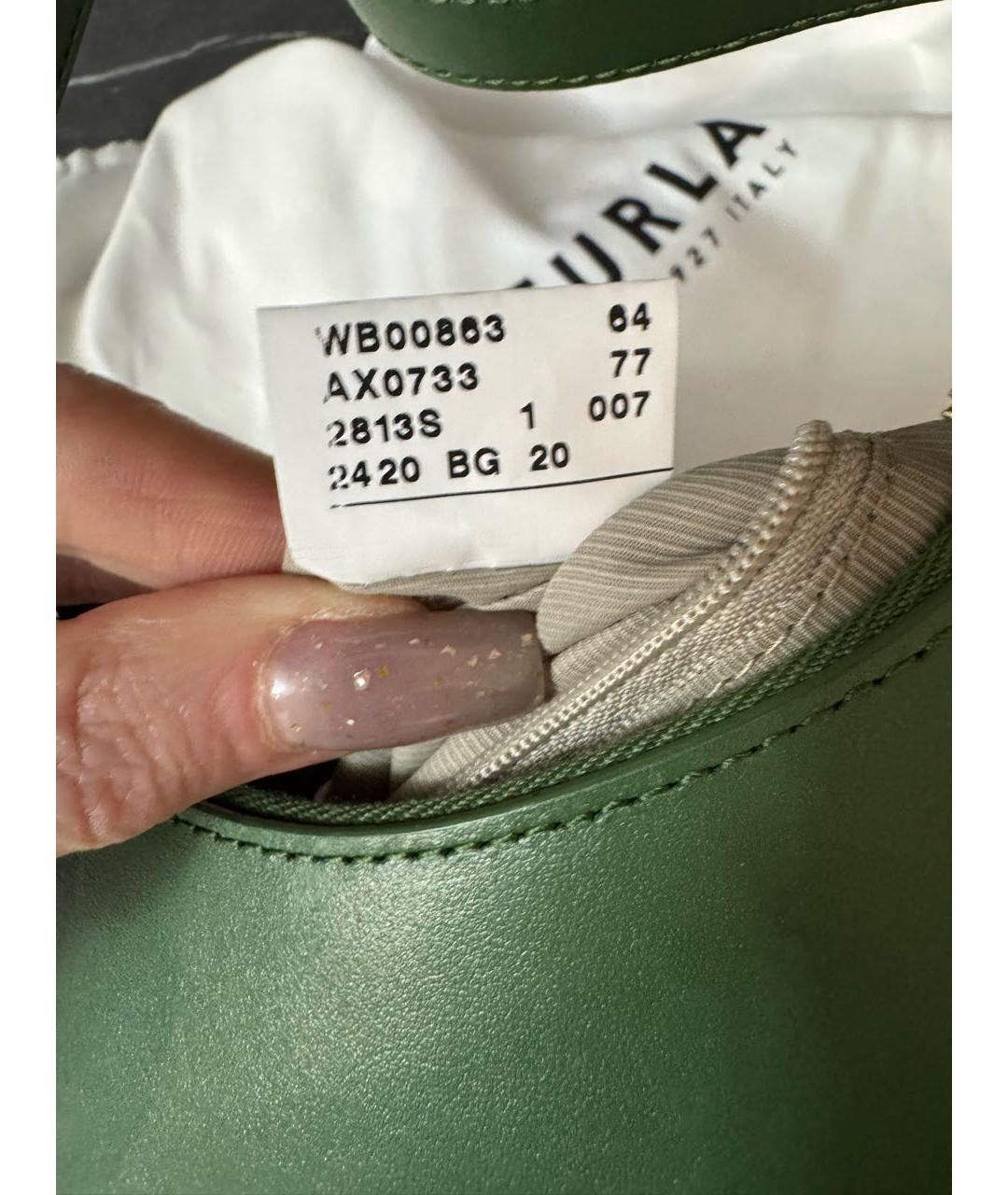 FURLA Зеленая кожаная сумка через плечо, фото 5