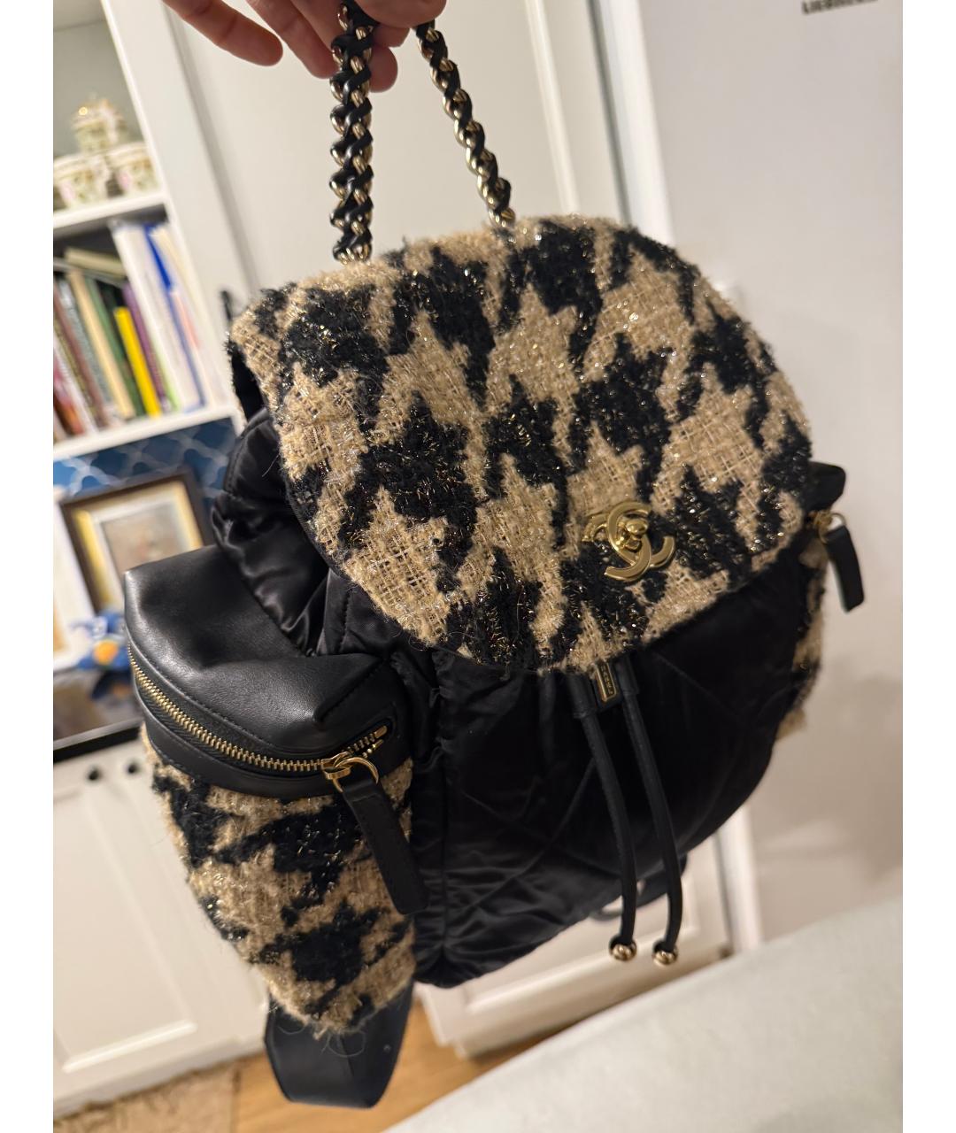 CHANEL Черный тканевый рюкзак, фото 2