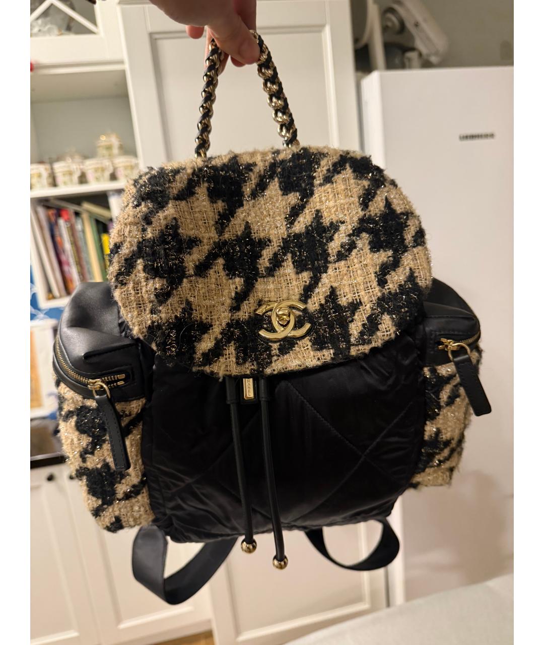 CHANEL Черный тканевый рюкзак, фото 5