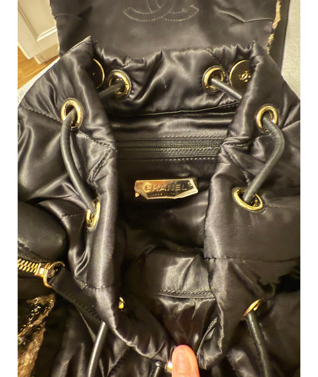 CHANEL Черный тканевый рюкзак, фото 3