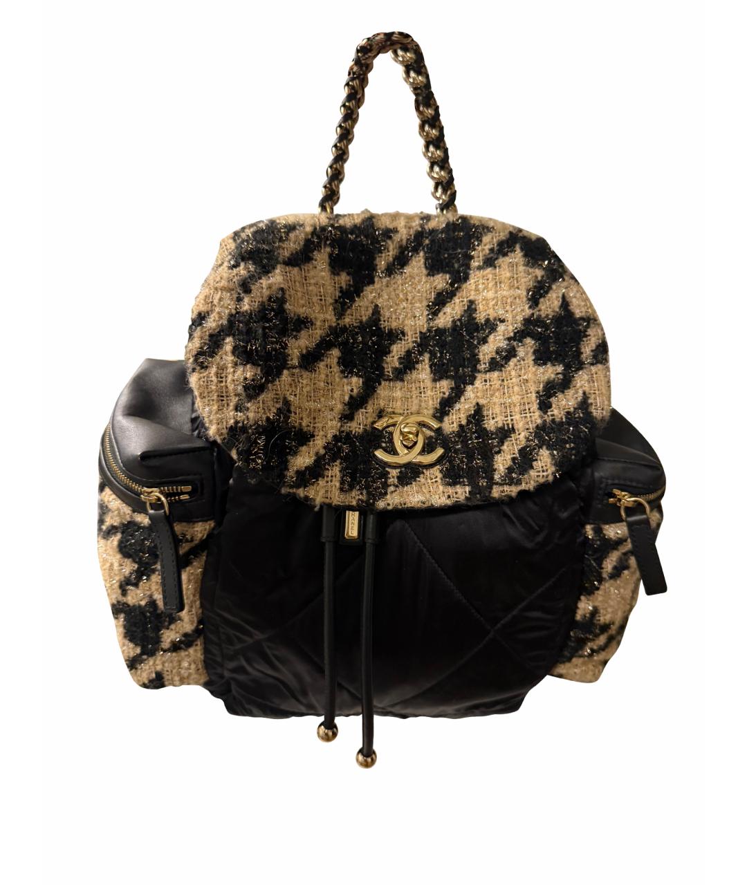 CHANEL Черный тканевый рюкзак, фото 1