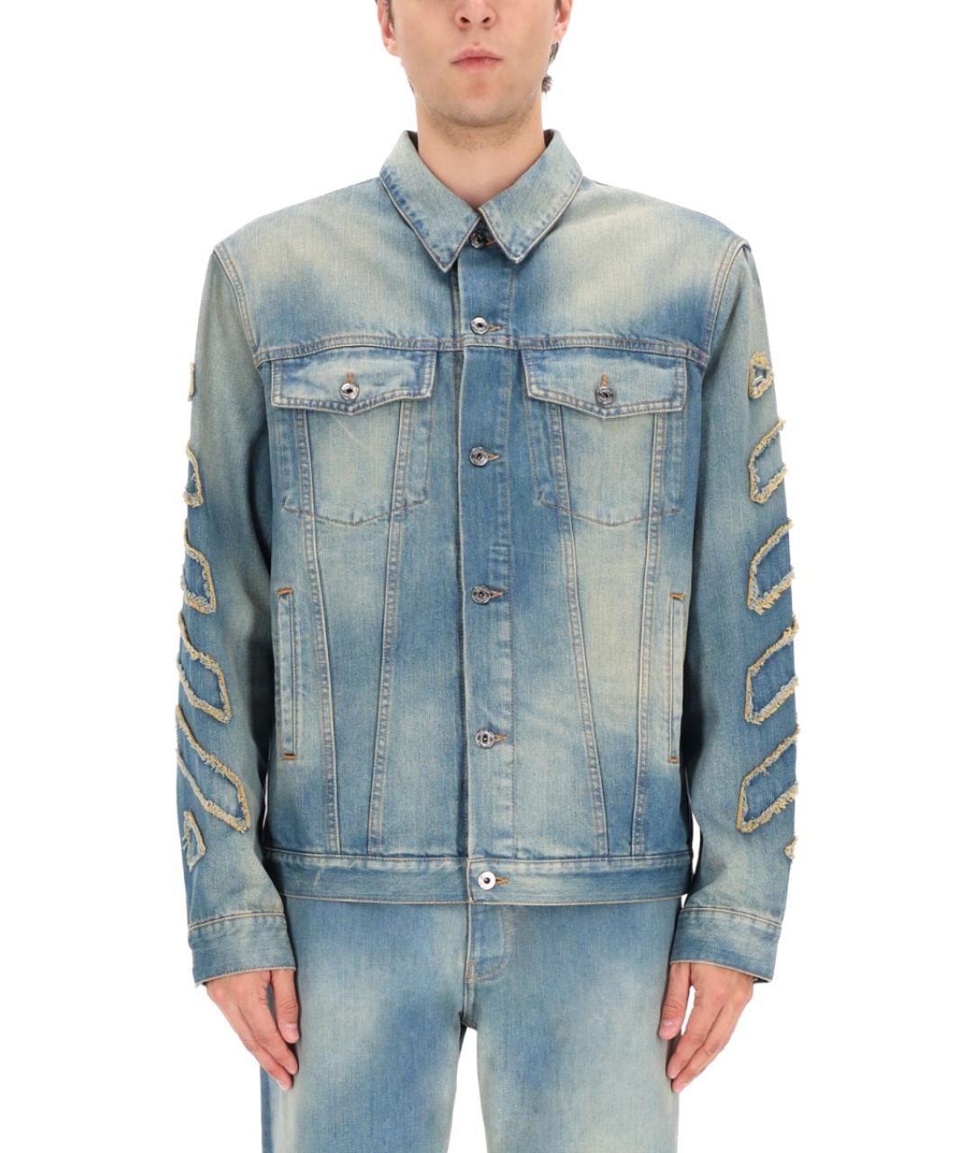 OFF-WHITE Синяя хлопко-полиэстеровая кэжуал рубашка, фото 4