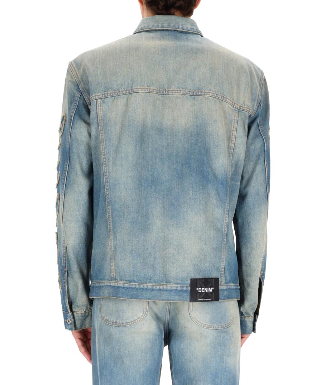 OFF-WHITE Синяя хлопко-полиэстеровая кэжуал рубашка, фото 3