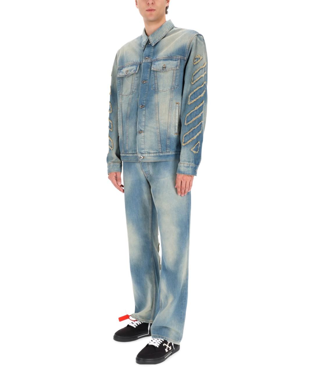 OFF-WHITE Синяя хлопко-полиэстеровая кэжуал рубашка, фото 2