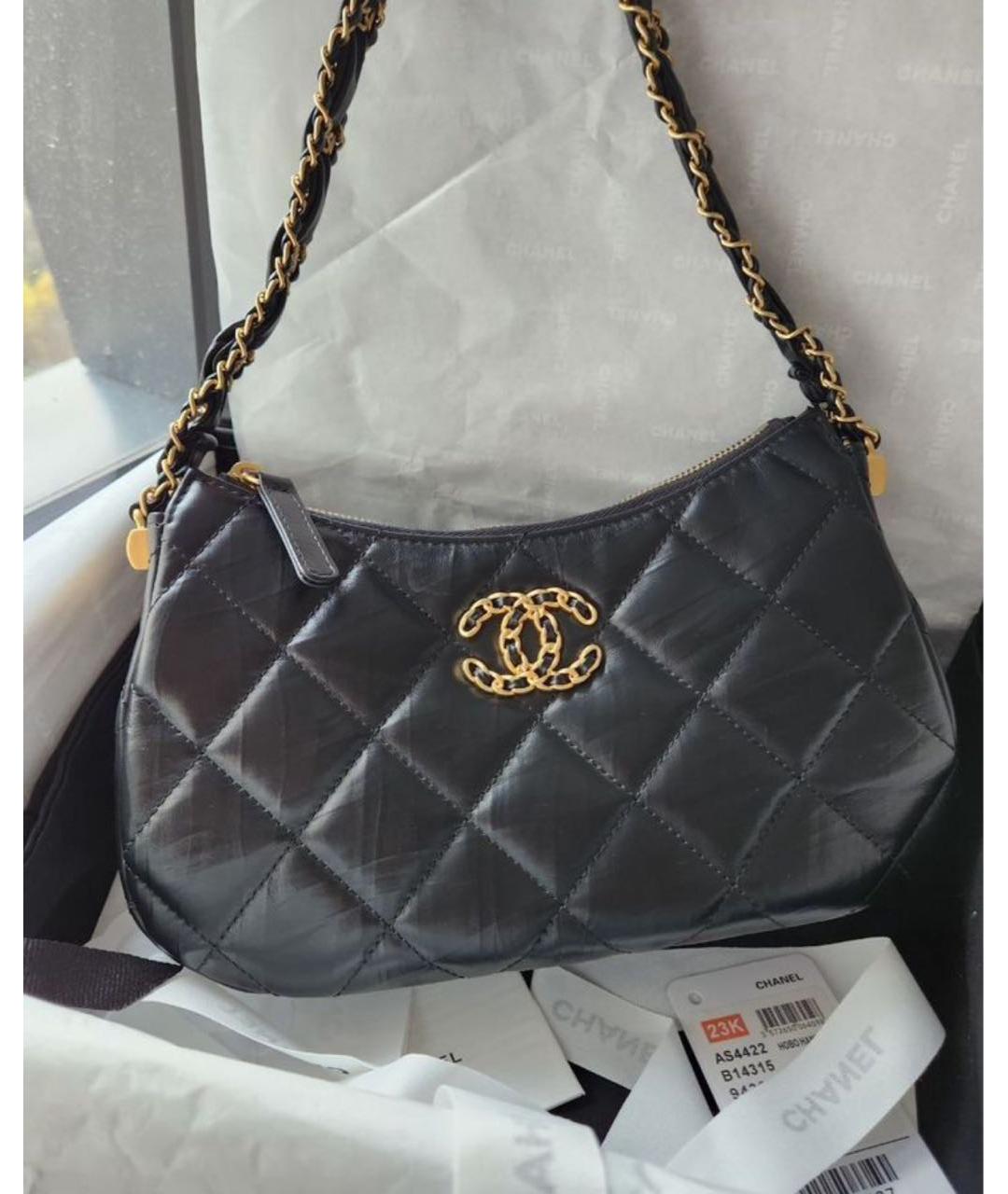 CHANEL Черная кожаная сумка с короткими ручками, фото 2